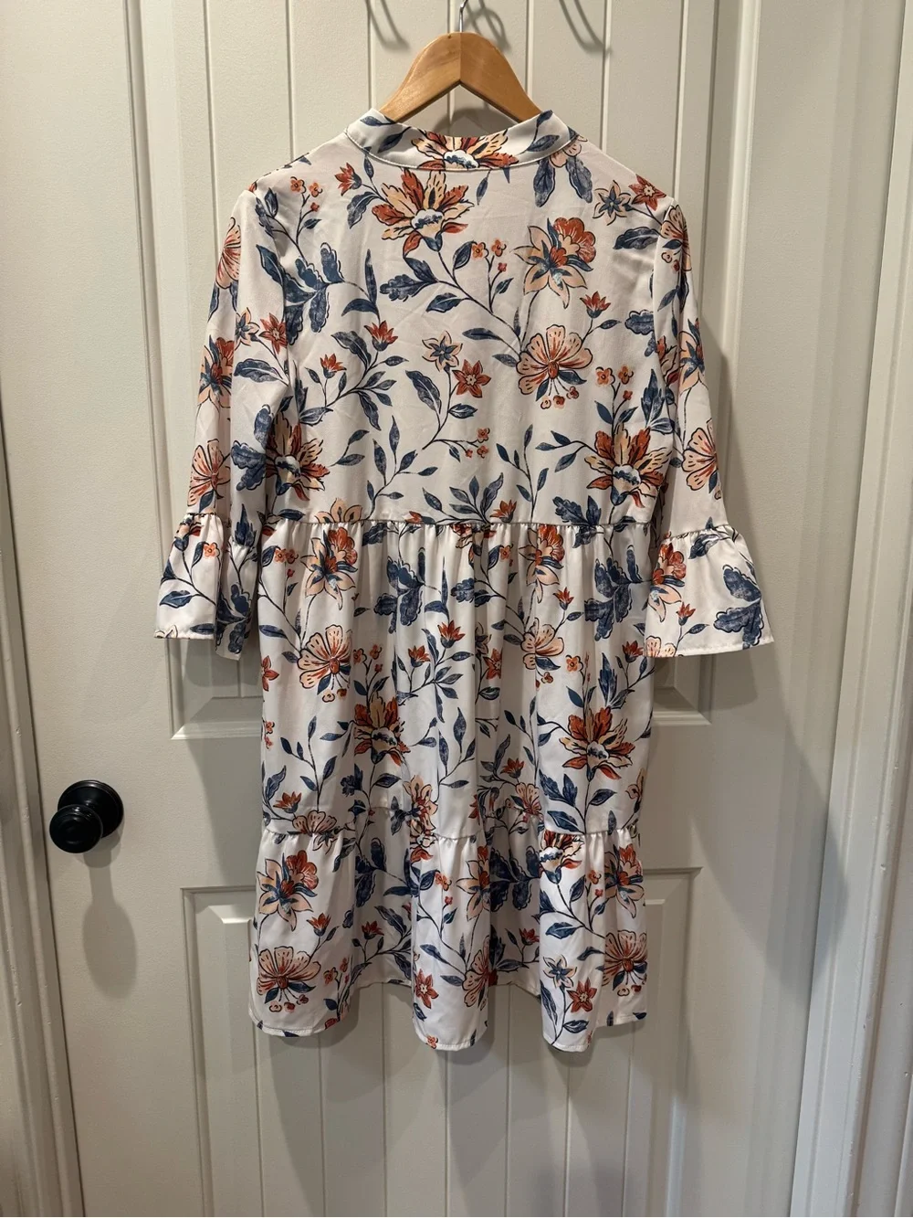 Emery Rose Floral Tiered Boho Smock Dress Small - Picture 2 of 7